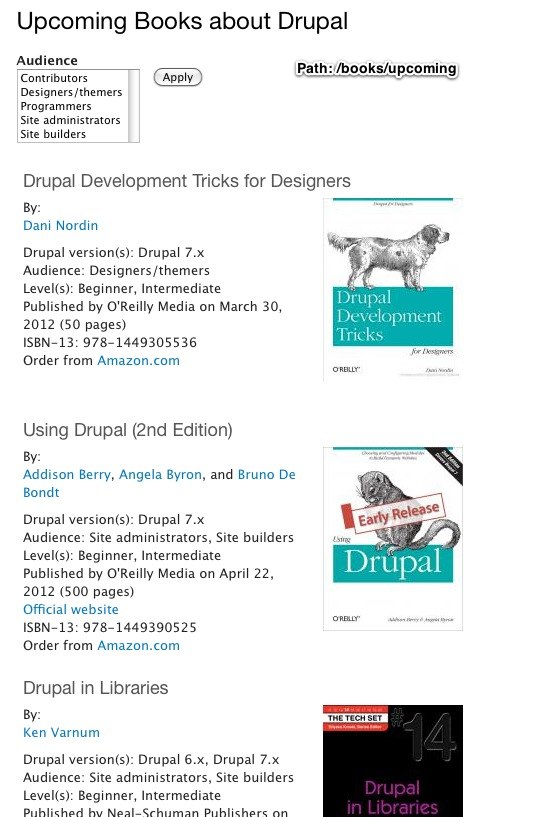 Upcoming books view, version ”next”